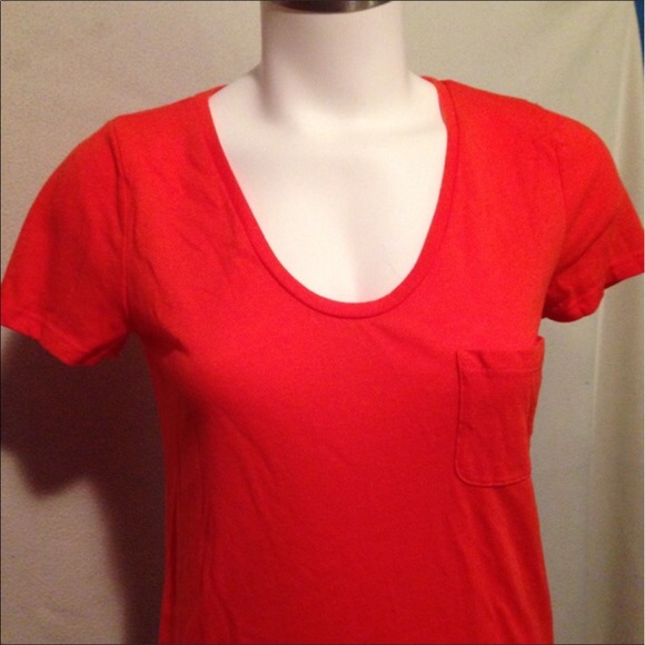 J. Crew Tops - J Crew Red Everyday Pocket T Shirt