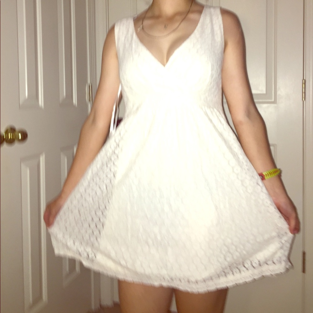 a white laced dress