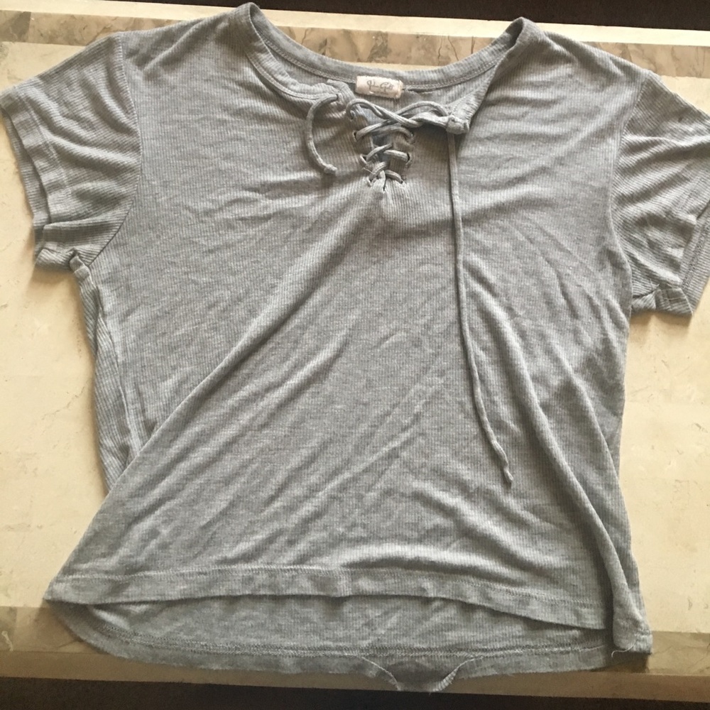Grey lazy crop top