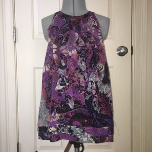 eci NY high quality, flattering layered blouse.