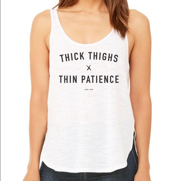 Muscles and Donuts Tops - Thick Thighs Thin Patience Graphic Tank
