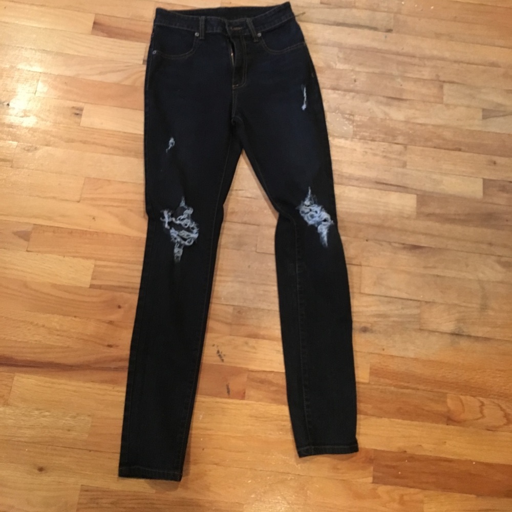 CARMAR dark wash rip jeans