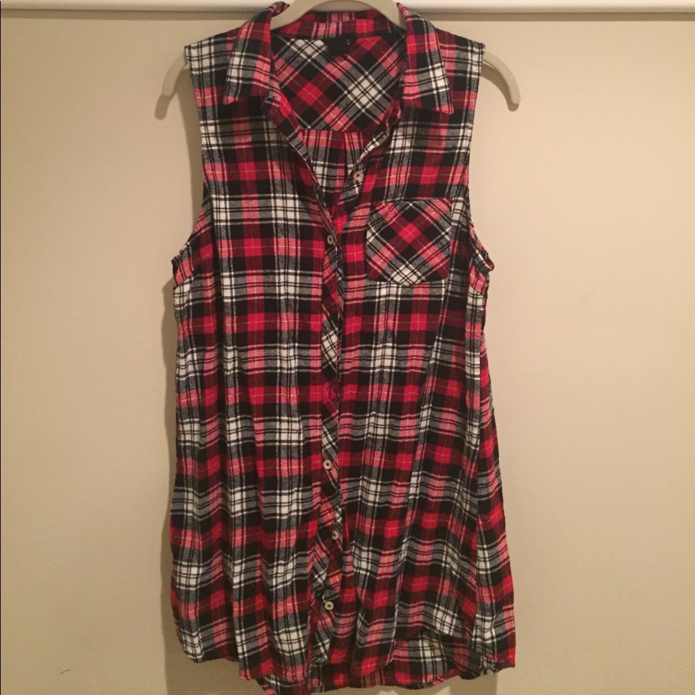 Sleeveless flannel dress from Forever 21