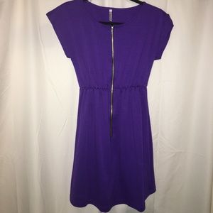 purple zip up dress