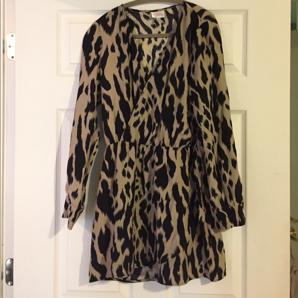 Parker leopard long sleeve dress!