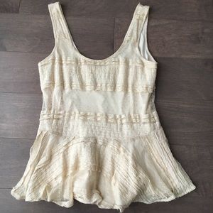 GANNI OFF-White Lace summer top