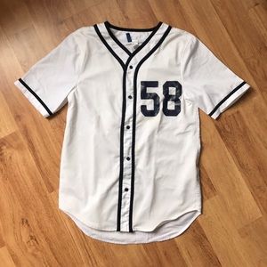 White/Blue Baseball Jersey