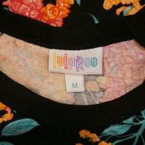 LULAROE hot pink,orange,black floral randy unicorn