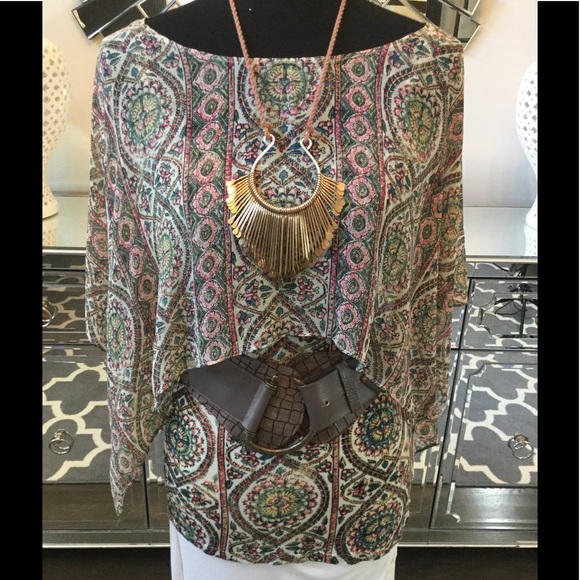 Tiny Drape Poncho Blouse - Picture 3 of 8