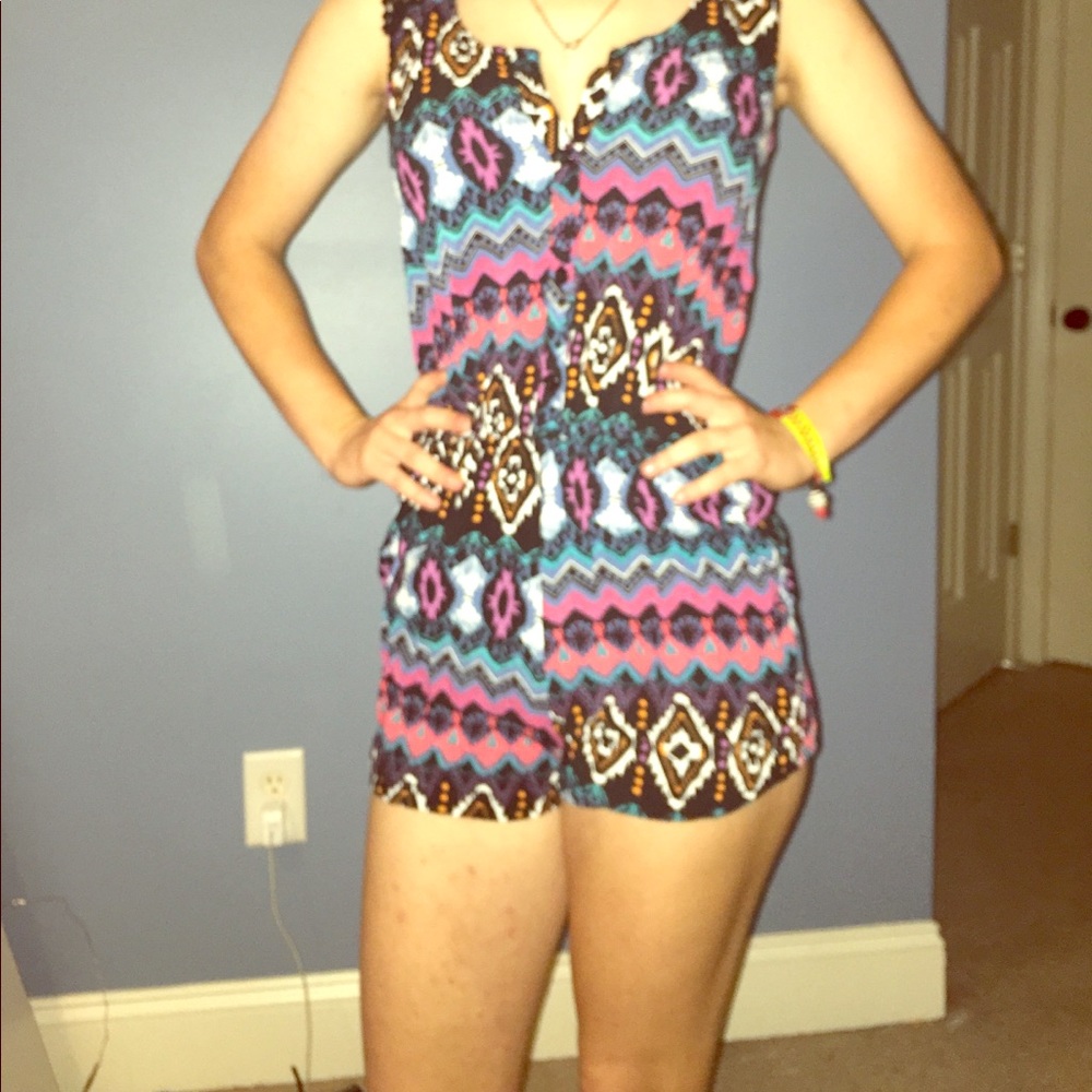 a multi colored romper