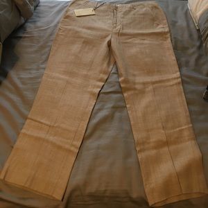 Anthropologie Tan Linen Pants
