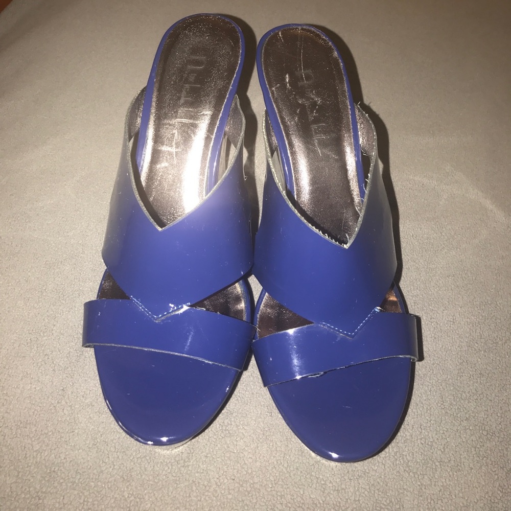 Blue wedge 5in size 10 N By Nicole MILLER