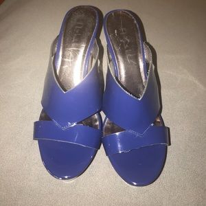 Blue wedge 5in size 10 N By Nicole MILLER