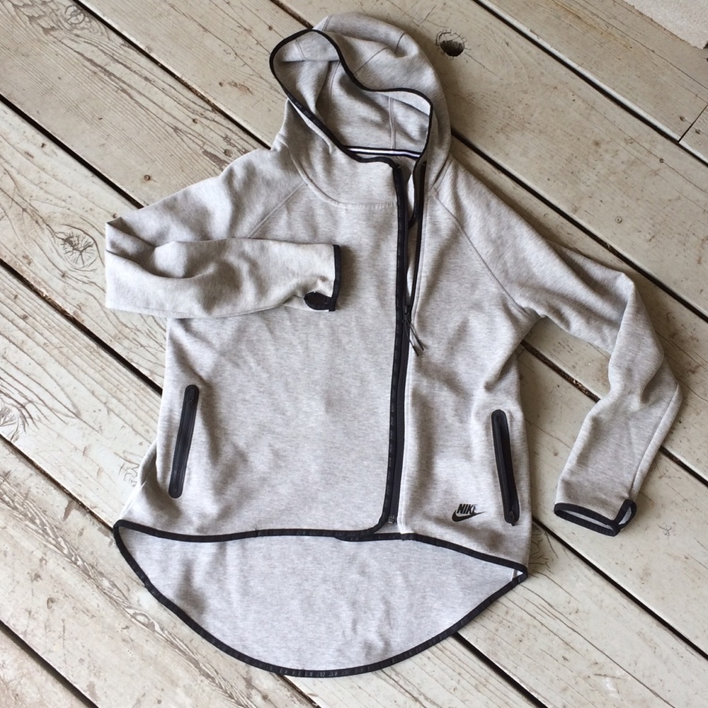 Nike brand high-low asymmetrical zip up hoodie