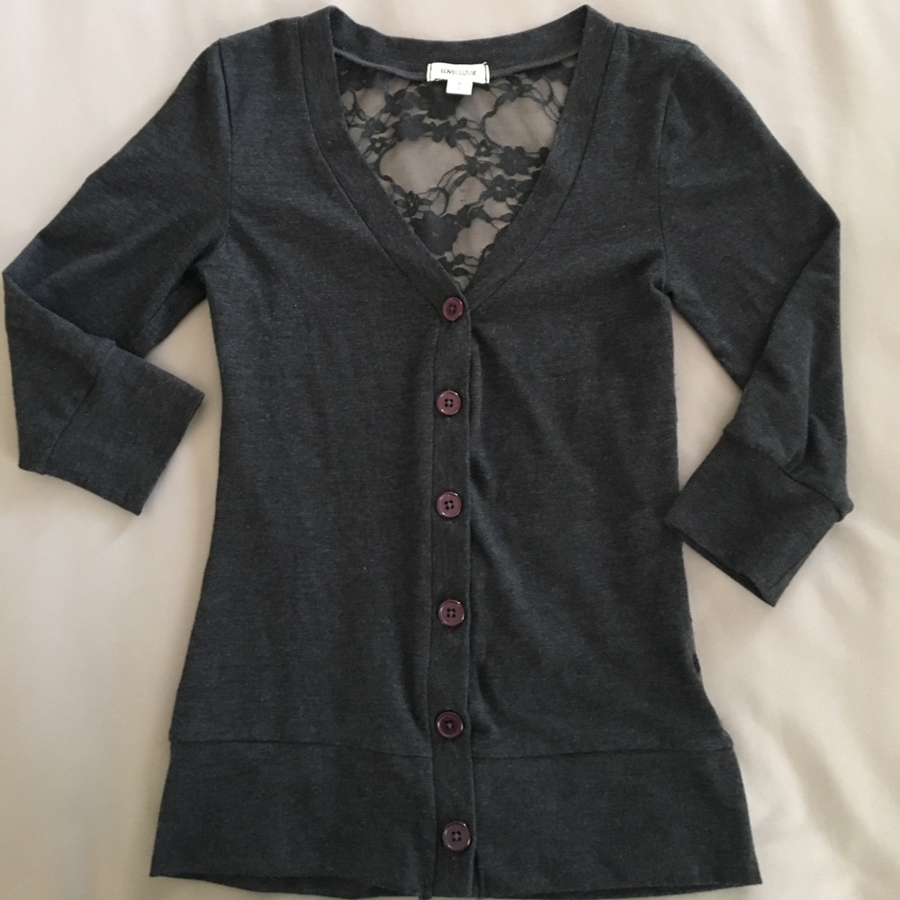 Love Culture sheer back V neck cardigan