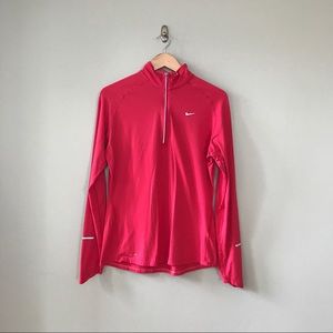 Nike Women's Element 1/4 Zip Pullover Top Pink