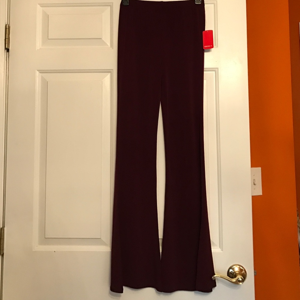 F21 Wine Color Flare Pants