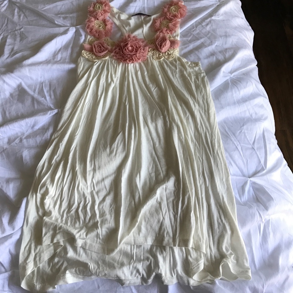 Flower white tank top blouse