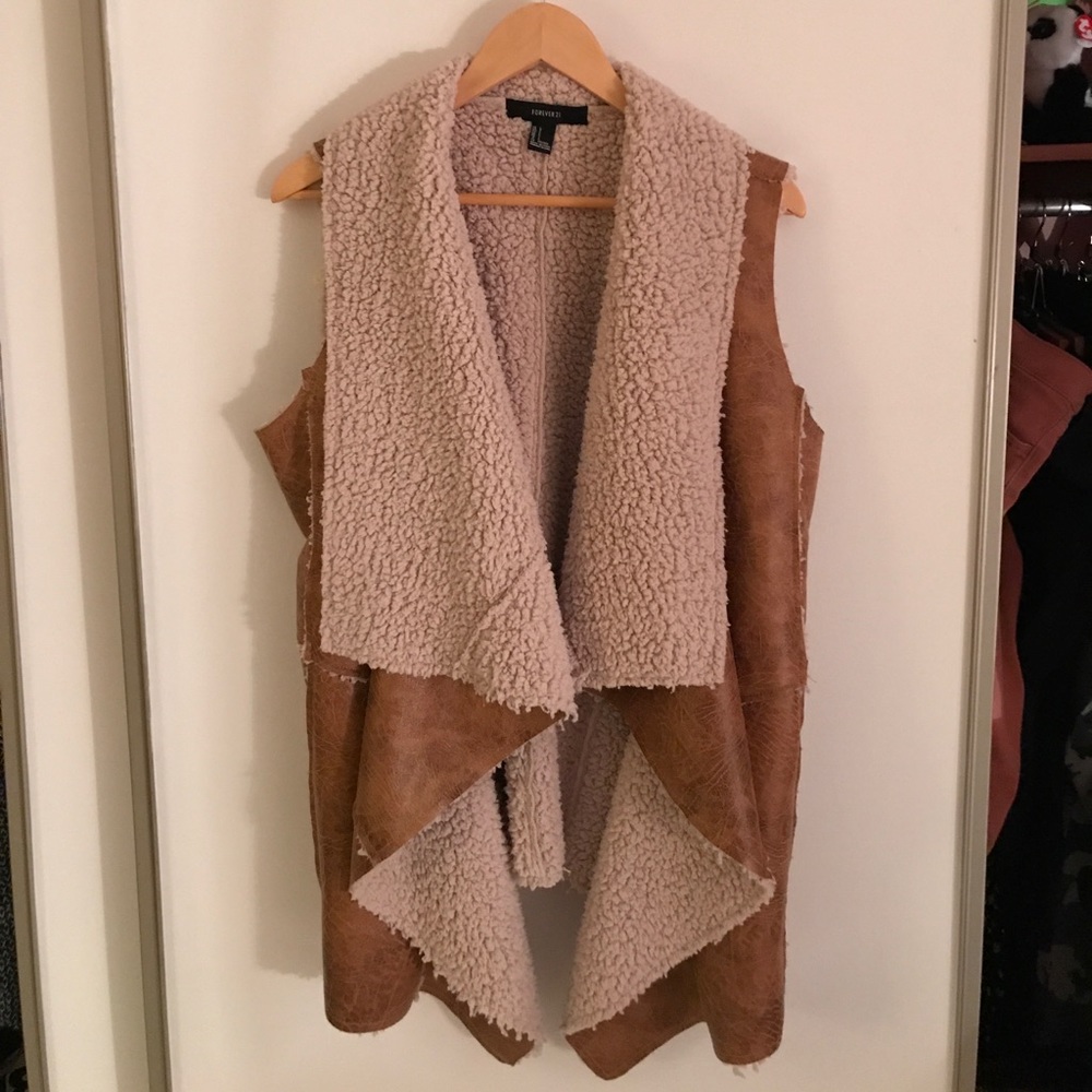 Faux leather boho vest