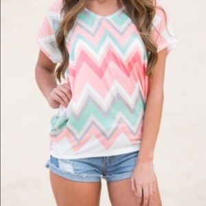 Batwing chevron top