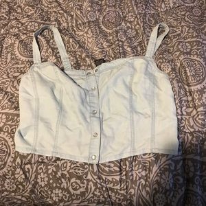 Faux denim crop top
