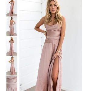 Blush Satin Gown- Brand New