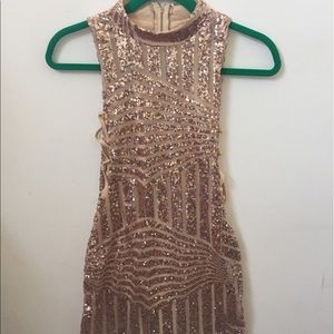 Rose Gold Sequence Evening Dress