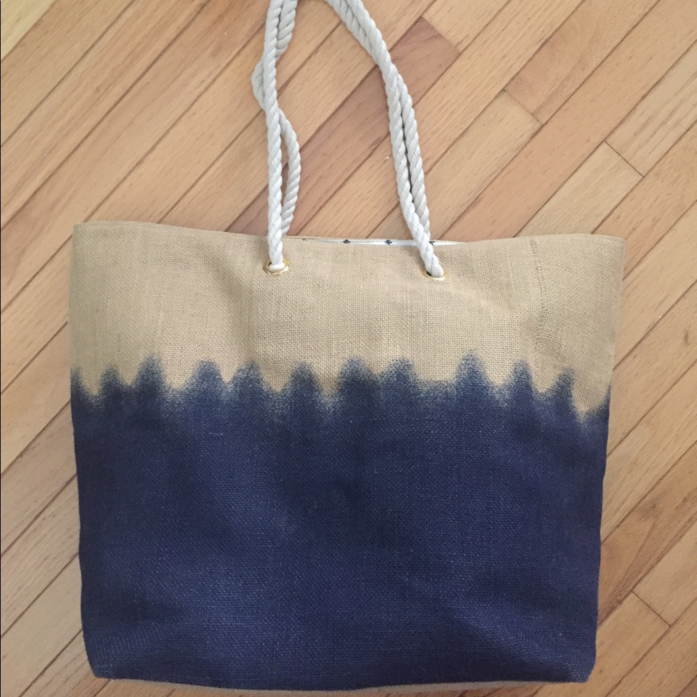 Francescas Burlap Beach Bag