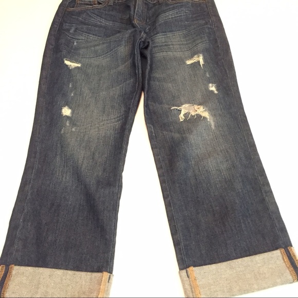 New York & Co. Distress Cropped Jeans - Picture 1 of 6