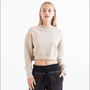 Kith - "Marlow Cropped Crewneck" in Sand, XS