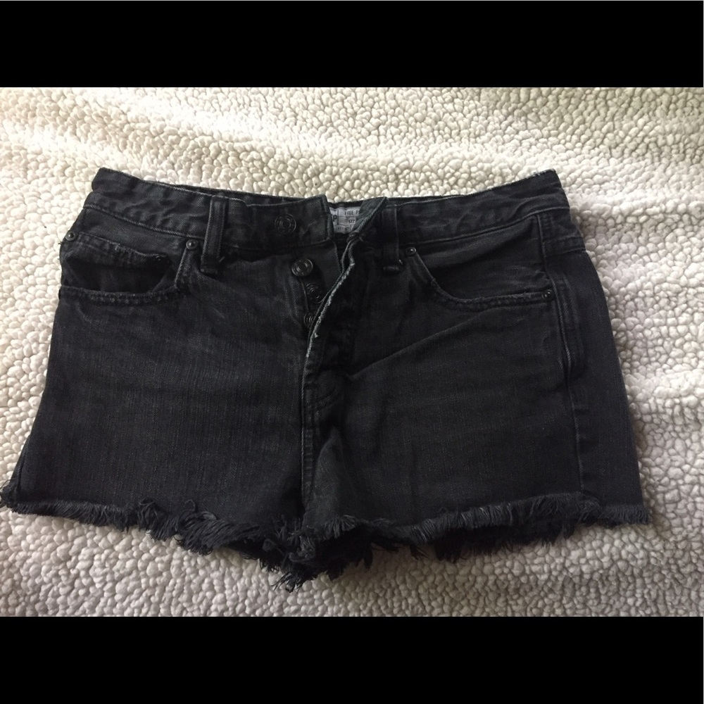 Free people black denim shorts