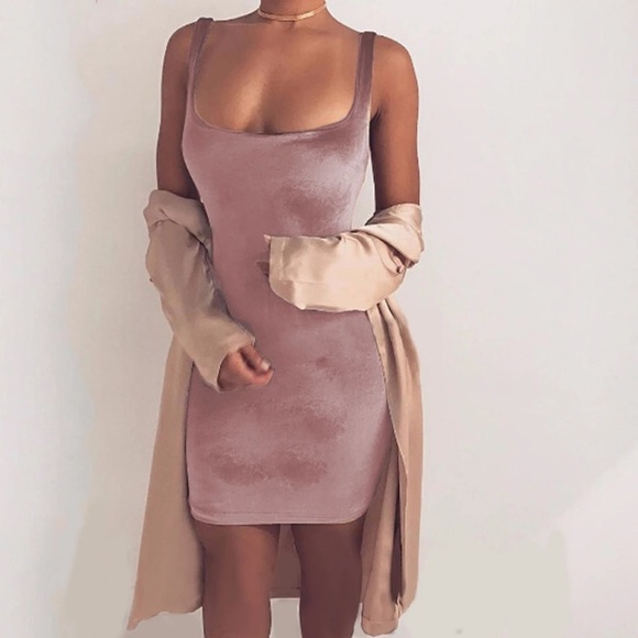 rose gold velvet dress