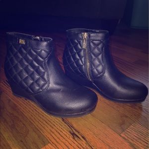 Michael Kors quilted low heeled booties