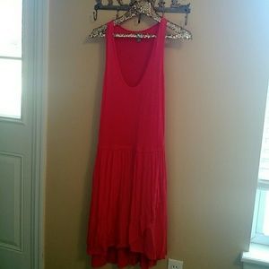 Coral Tank Dress with stretchy Waist