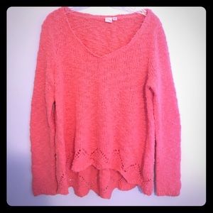 Anthropologie orange knit sweater