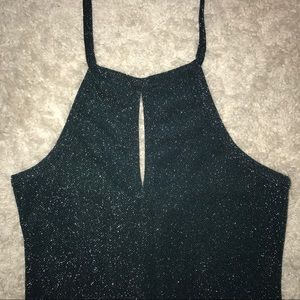 TOPSHOP Green Sparkly Halter