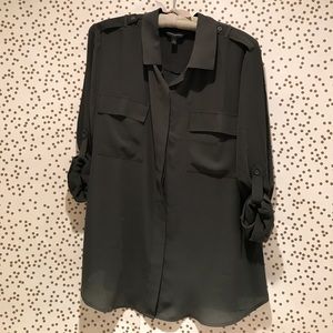 Loden green, 100% poly, blouse.