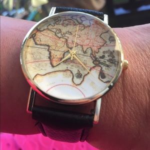 Black Travelers World Map Watch NWT ⌚️