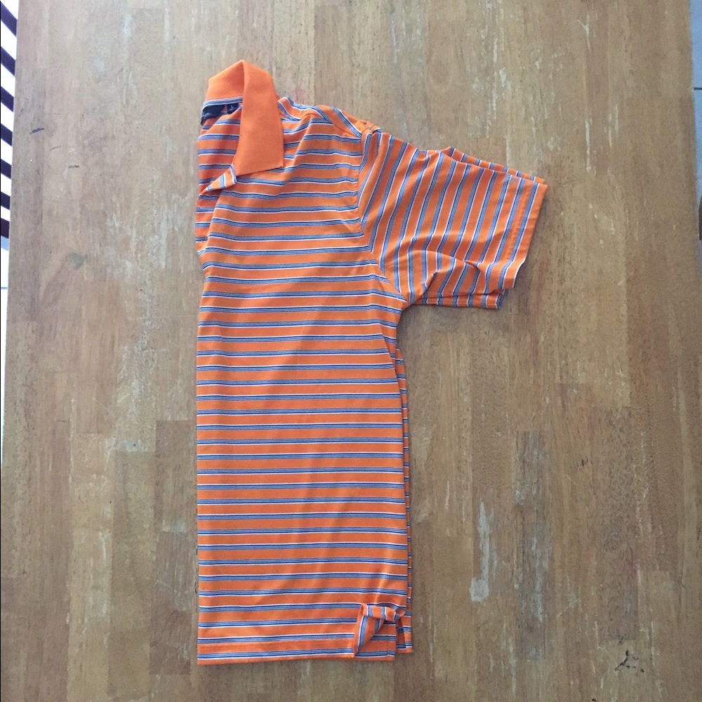 Short Sleeved Orange with Black/ White Golf Polo