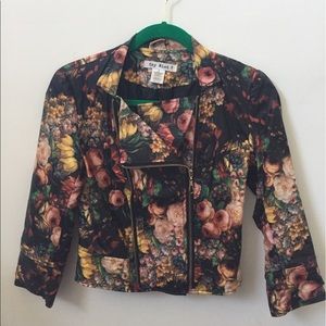 Fox leather floral jacket