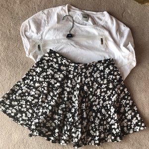 LA Hearts Floral Skater Skirt
