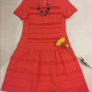 Dress coral short sleeve