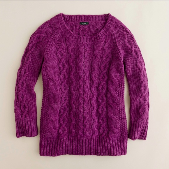 J. Crew Sweaters - J. Crew Purple Fisherman Sweater