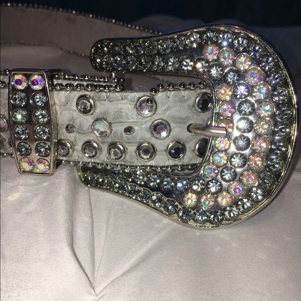 Genuine Leather Rhinestone Belt