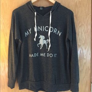 Forever 21 gray unicorn hoodie small