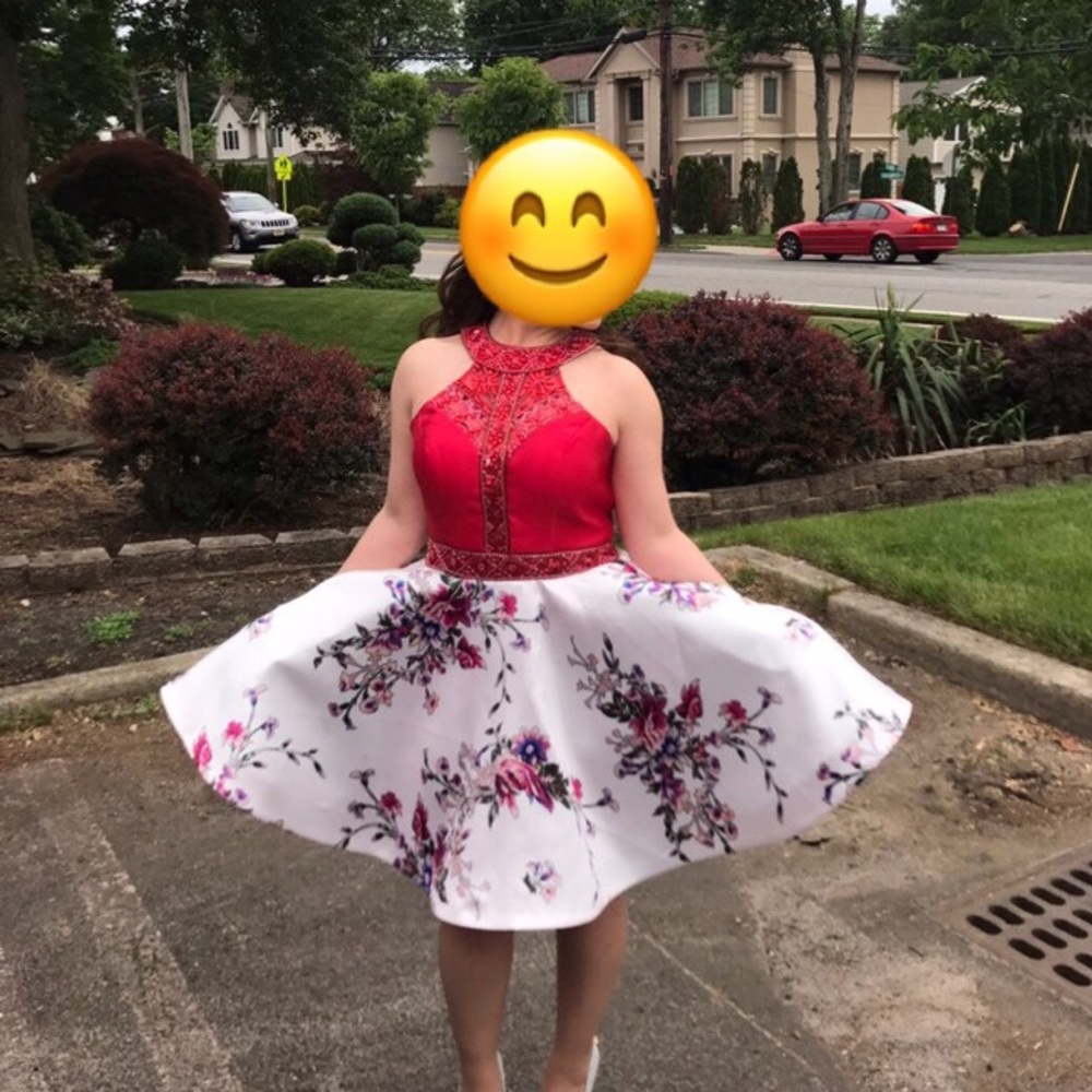Bou Bou dress red in silk flower