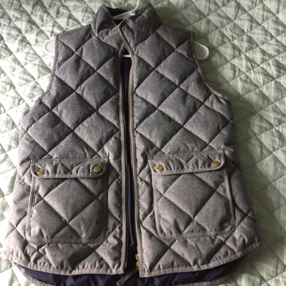 Jcrew Grey flannel fleece vest