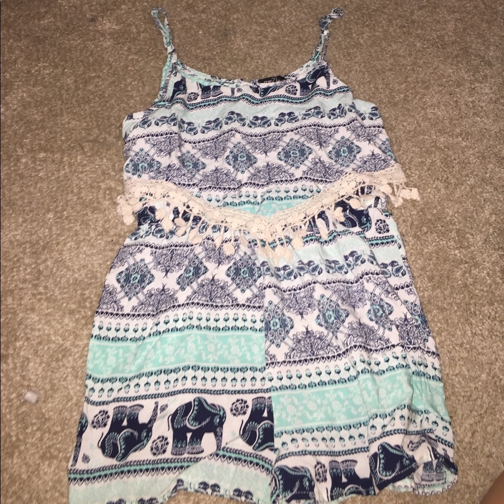 Blue White and Black ROMPER