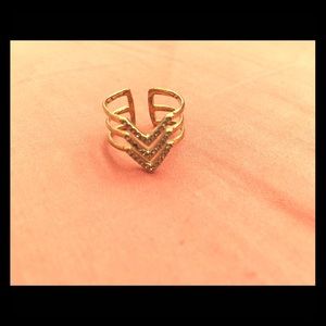 Gold pave crystal ring