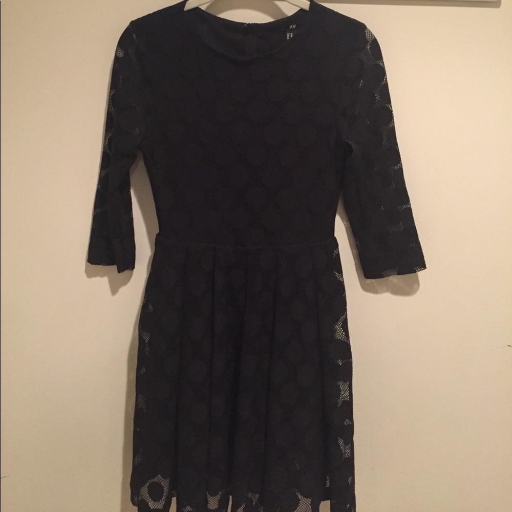 Black lace fit and flare dress from H&M